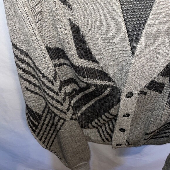 Jun Yumiko Tamura Cardigan Sweater Men’s XL Tan Brown 100% Laine Wool Vtg 80’s - Picture 6 of 12